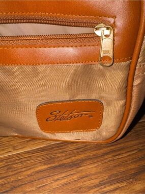 Stetson Tan Canvas & Leather Toiletries Bag